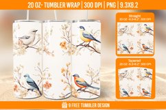 Sparrow Tumbler Wrap Designs, Sublimation Wrap Product Image 1