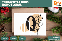 Terracotta Buds Boho Floral Monogram Product Image 1