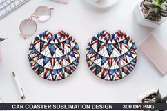 4th Of July Car Coaster Sublimation| 4th Of July Coaster PNG Product Image 1