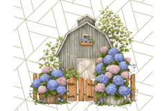 Vintage Cottagecore Barn PNG Clipart, Farmhouse Style Product Image 3