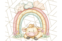 Pastel Plushie Rainbow Clipart PNG, Nursery Baby Animals Png Product Image 3