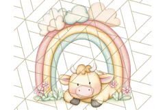 Pastel Plushie Rainbow Clipart PNG, Nursery Baby Animals Png Product Image 3