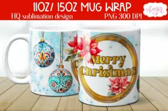 Merry Christmas mug wrap PNG Sublimation 11oz 15oz Product Image 2
