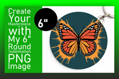 Chic Circle Coaster PNG Design , Butterfly Product Image 1