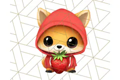 Strawberry Fruit PNG Clipart, Adorable Kawaii Characters Png Product Image 3