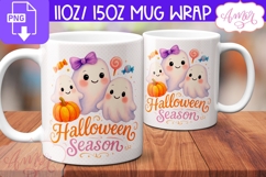 Halloween Season mug wrap PNG, Cute Halloween mug PNG Product Image 2