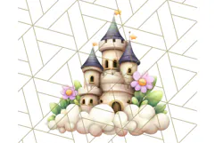 Princess Castle Clipart PNG, Enchanted Garden Artwork Product Image 3