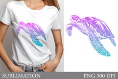 Sea Turtle T-Shirt Design. Turtle Sublimation Product Image 1