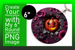 Dynamic Keychain Circle Design Artwork , 3D Pumpkin Product Image 1