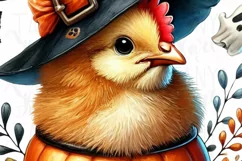 Halloween Chicken PNG, Funny Chicken Witch Shirt Design Product Image 5