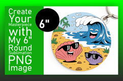 Lovely Round Design for Car Coasters , Summer Beach Product Image 1