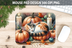 Watercolor Cat Mouse Pad Sublimation - Animal PNG Product Image 1