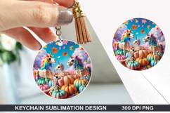 Unicorn Keychain Sublimation - Halloween Keychain PNG Product Image 1