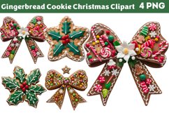 Gingerbread Cookie Christmas Sublimation Clipart PNG Product Image 1