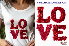 Valentine sayings, rose petals PNG, valentine font Love word Product Image 3