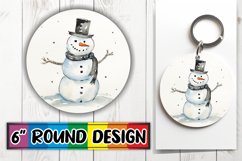 Enchanting Snowman Design for Circular Ornaments Product Image 1