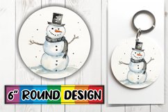 Enchanting Snowman Design for Circular Ornaments Product Image 1