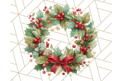 Christmas Wreath Clipart, Holiday Greenery PNG Illustrations Product Image 3