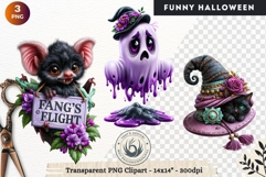 Funny Halloween characters Clipart Spooky graphics Product Image 1