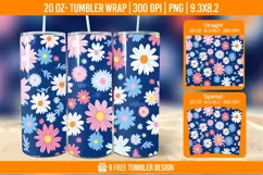 Cute Flower Seemless Tumbler Wrap Designs, Sublimation Wrap Product Image 1