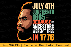 July 4th Juneteenth 1865 Svg | Svg Cut Files Product Image 1