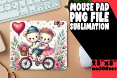 Blissful Mouse Pad Sublimation Ideas, Valentine Bear Product Image 1