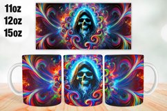 Halloween Skull Mug Wrap Sublimation 11oz, 12oz, 15oz Product Image 1