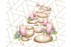 Pink Cottagecore Garden PNG Clipart, Vintage Floral Art Product Image 3