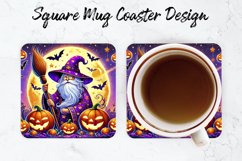 Halloween Gnome Mug coaster | Coaster | Sublimation Design Product Image 1