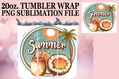 Retro Beach Design,Tumbler Wrap 20oz Product Image 1