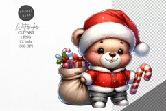 Christmas clipart|Teddy bear clipart|Christmas sublimation Product Image 1