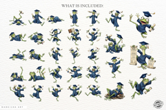 Whimsical Graduation Frogs PNG Clipart Product Image 4