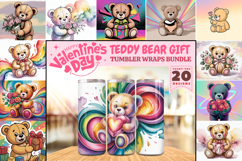 Valentine’s Day Teddy Bear Gift Tumbler Wrap PNG Big Bundle Product Image 1