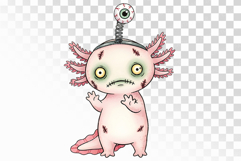 Halloween Axolotl Zombie Eyeball Headband Spooky PNG Uparupa Product Image 1