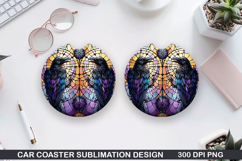 Crows Car Coaster Sublimation| Halloween Coaster PNG Design Product Image 1