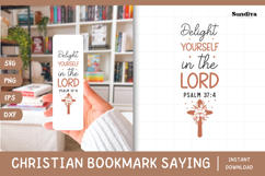 Christian Bookmark Saying SVG | Delight Yourself in the Lord Product Image 1