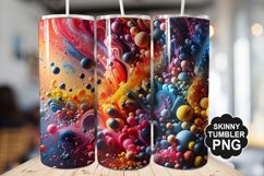 Colored Water Drops Tumbler Warp - Tumbler PNG Design Product Image 1