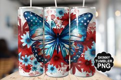 Butterfly Tumbler Wrap for Sublimation - 4th of july Tumbler Product Image 1