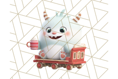 Christmas Train Ride PNG Clipart with Yeti and Elves Product Image 3