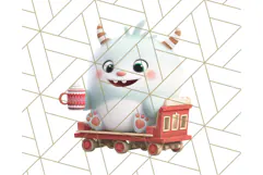 Christmas Train Ride PNG Clipart with Yeti and Elves Product Image 3