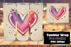 Sublimation Artwork for 20oz Tumblers , Heart Product Image 1
