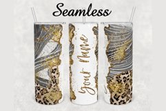Leopard Print Glitter Agate 20 oz sublimation design tumbler Product Image 1