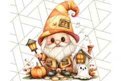 Spooky Cute Halloween Gnome PNG Clipart, Witch Ghost Bat Product Image 3