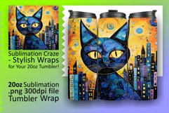 Whimsical Cat Artistry: Tumbler Wrap Delights Product Image 1
