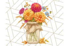 Fall Mason Jar Flowers PNG Clipart Product Image 3
