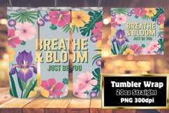VIBRANT 20oz Tumbler Wrap for Sublimation , Flower Quote Product Image 1