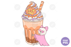 Coquette Girly Halloween Pumpkin Pink Bow Clipart PNG Bundle Product Image 10