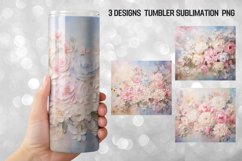 Valentine Floral Tumbler Wrap Sublimation|Skinny Tumbler Product Image 1
