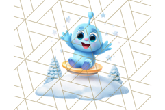 Alien Christmas Clipart, Cute Outer Space Holiday PNG Product Image 3