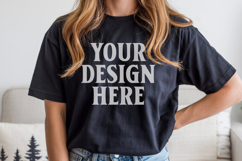 Christmas Bella Canvas 3001 Black Shirt Mockup ,Trandy Mock Product Image 1
